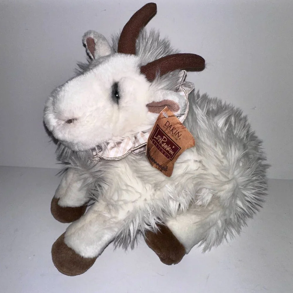 Dakin Applause Lou Rankin Friends Mountain Goat Calvin White Shaggy Plush NWT